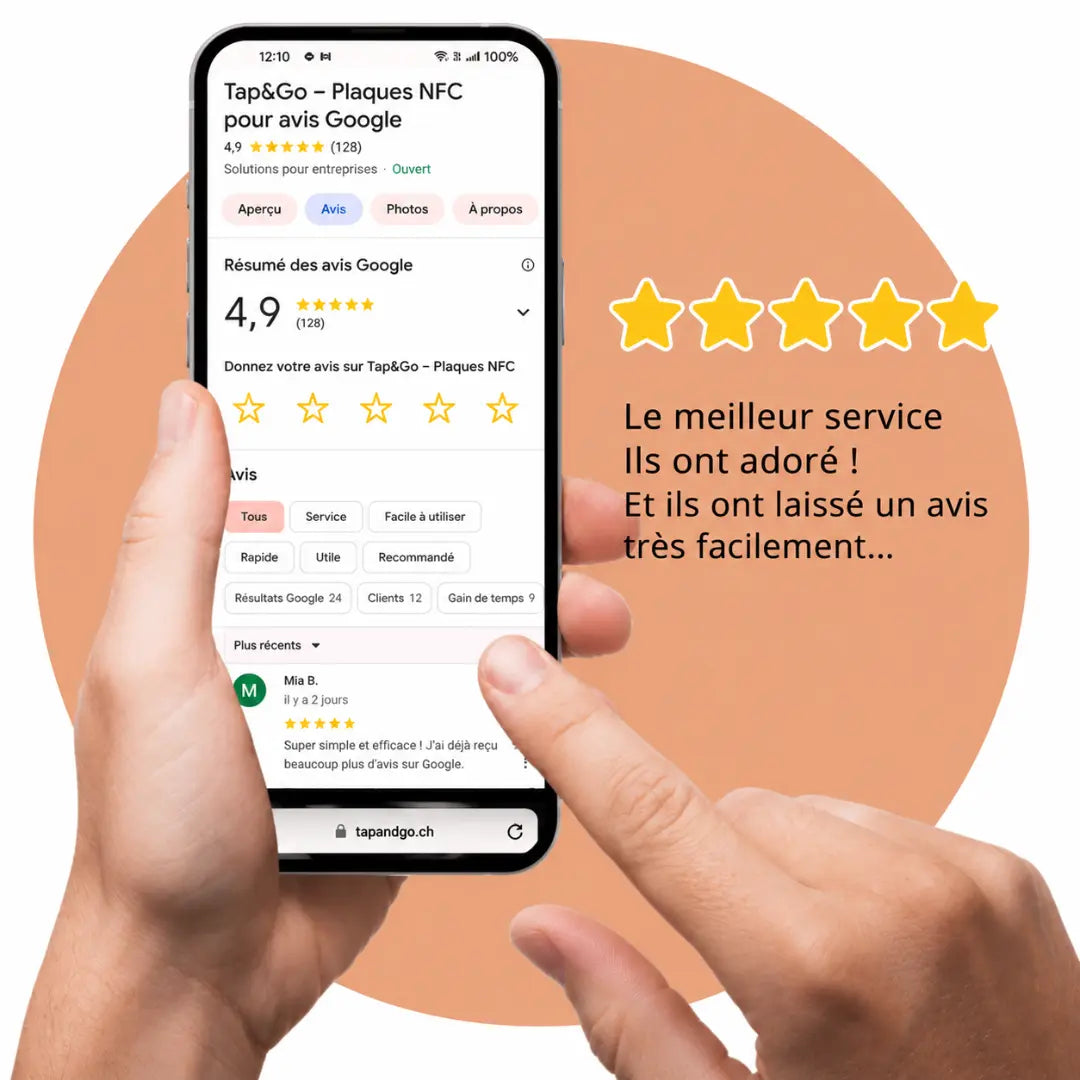 Plaque avis Google Tap&Go