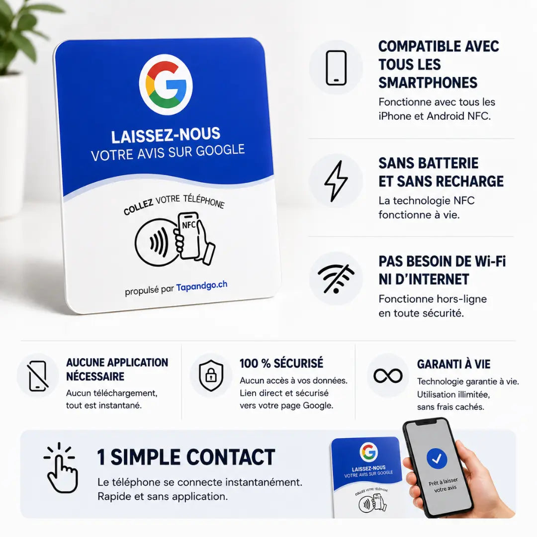 Plaque avis Google Tap&Go