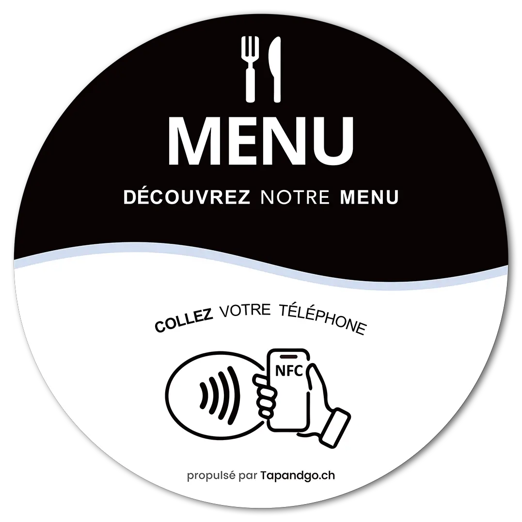 Plaque ronde Menu Tap&Go