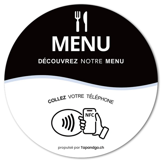 Plaque ronde Menu Tap&Go