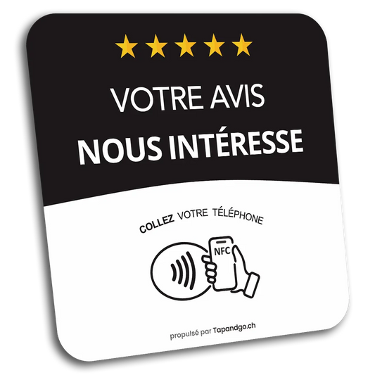 Plaque votre avis nous intéresse Tap&Go